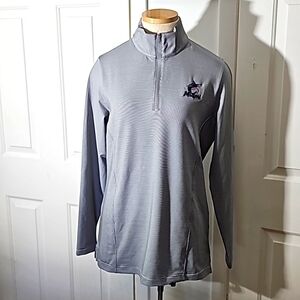 Peter millar jersey knit‎ fabric pinstripes. Henley style shirt. Size lar…